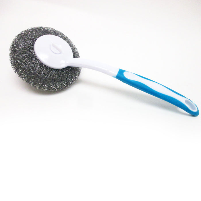 1 Stainless Steel Pan Brush Wire Metal Sponge Scrubber Cleaner Scourer Pots Dish