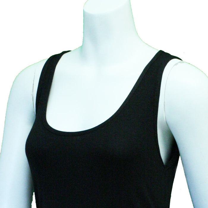 2 Pack Women's Tank Top Dress Casual Stretch Scoop Neck Sleeveless Ruched Black