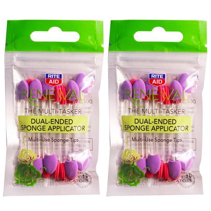 20 Pc Eyeshadow Applicators Dual Sided Soft Sponge Brush Tip Makeup Eye Lip Tool