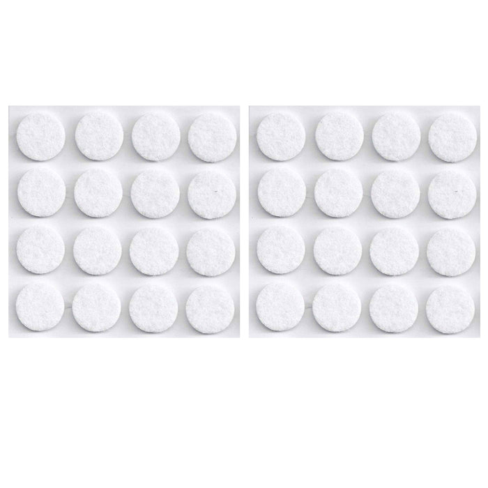 32 Self Adhesive Felt Pads Furniture Floor Scratch Craft Dot Protect White 0.75"