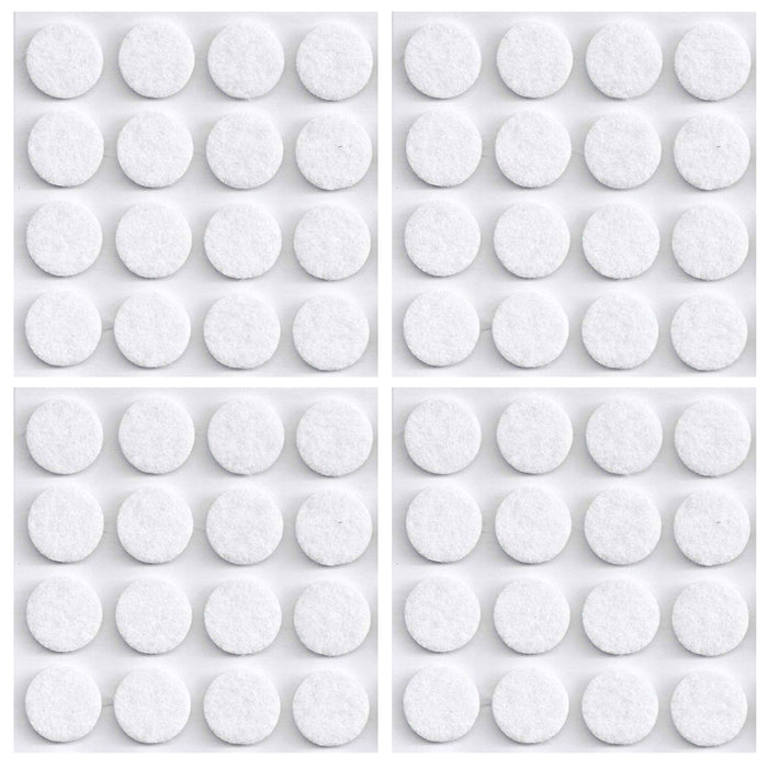 64 Round White Felt Pad .75" Self Adhesive Furniture Surface Protector Craft Dot