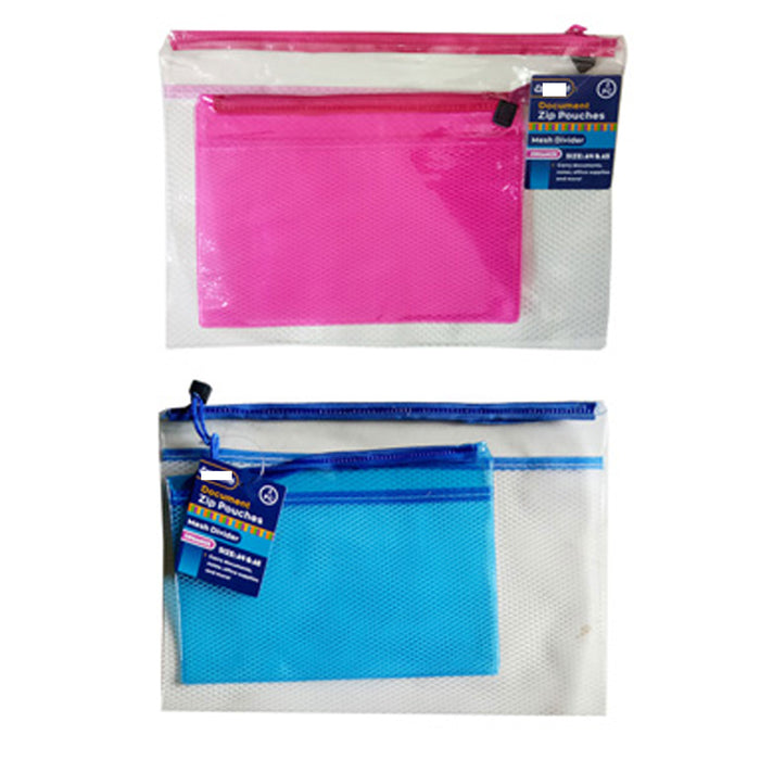 6 Sets File Organizer Document Zip Pouch Coupon Mesh Divider Storage Bag A4 A5