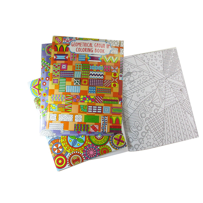 4 Adult Coloring Book Geometrical Stress Relief Relaxation Meditation Therapy !