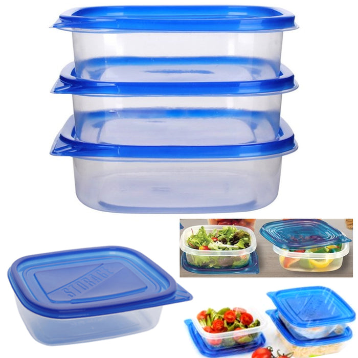6 Pc Food Storage Container Set Lids Meal Prep Leftovers BPA Free Plastic Dish