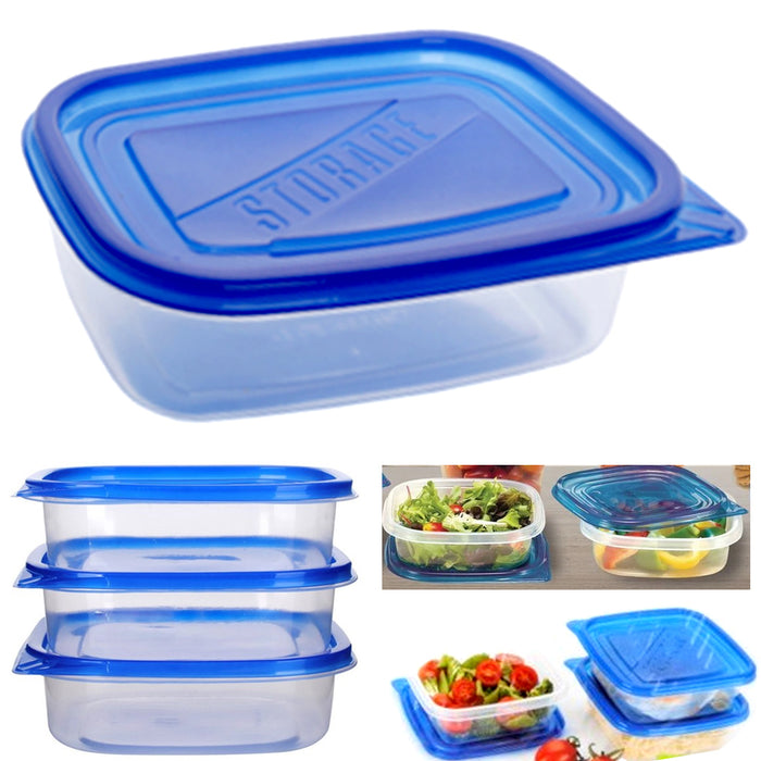 6 Pc Food Storage Container Set Lids Meal Prep Leftovers BPA Free Plastic Dish