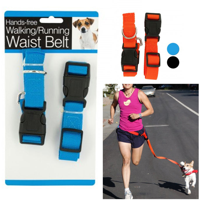 Adjustable Waist Belt Dog Leash Hands Free Pet Lead For Jogging Walking Running