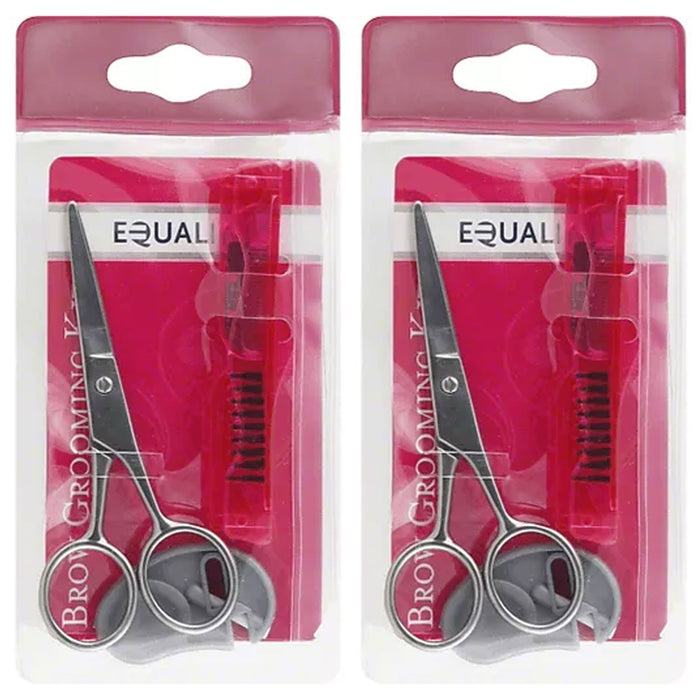6 Pc Eyebrow Trimming Scissors Brow Shaping Grooming Kit Eye Lashes Brush Comb