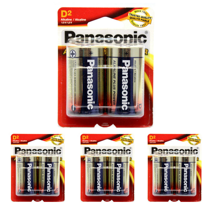 6 x Panasonic D Alkaline Plus Batteries LR20 All Purpose Home Office Battery