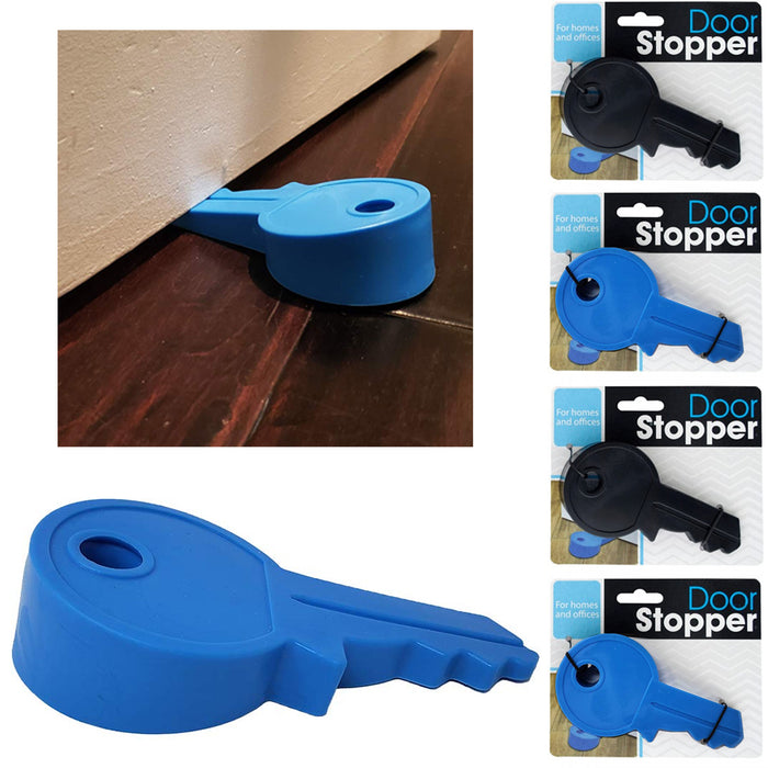 4 X Key Shape Door Stoppers Heavy Duty Large Doorstop Wedge Nonslip Floor Jam