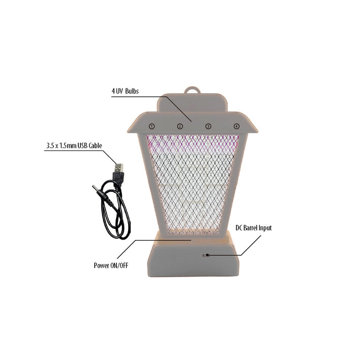 2Pc Uv Light Bug Zapper Insect Controller Mosquito Fly Pest Bug Trap Lamp Killer