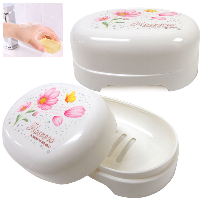 4 Soap Container Box Travel Soap Holder Durable Case Dish Bathroom Camping Hikin