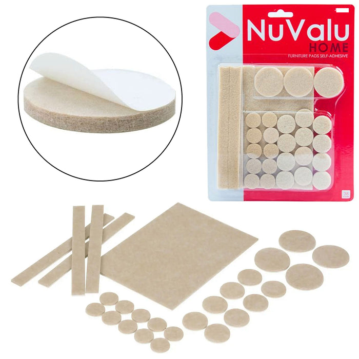 38 Pc Furniture Self Adhesive Pads Felt Floor Protectors Table Chair Leg Slide
