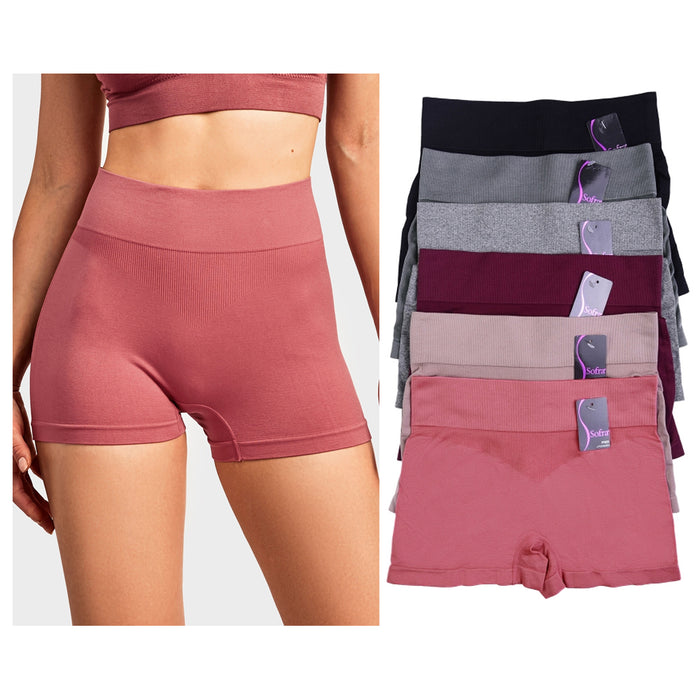 3 High Waist Seamless Boyshorts Panties Womens Underwear Boxer Briefs One Size