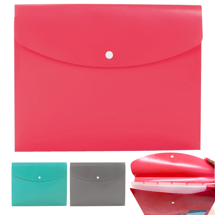 6 Pc Slim File Folder 7 Tab Pocket Paper Letter Organizer School Office Storage