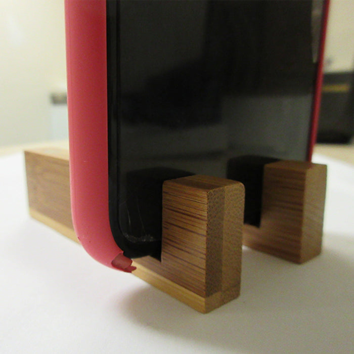 2 Sets Universal Phone Portable Desk Stand Bamboo Wood Holder Smart Cell Mobile