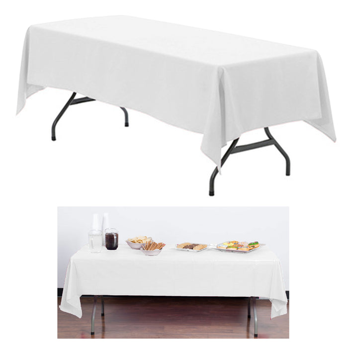 1 White Plastic Tablecover Table Cloth Cover Party Cater Event Tableware 54X108"