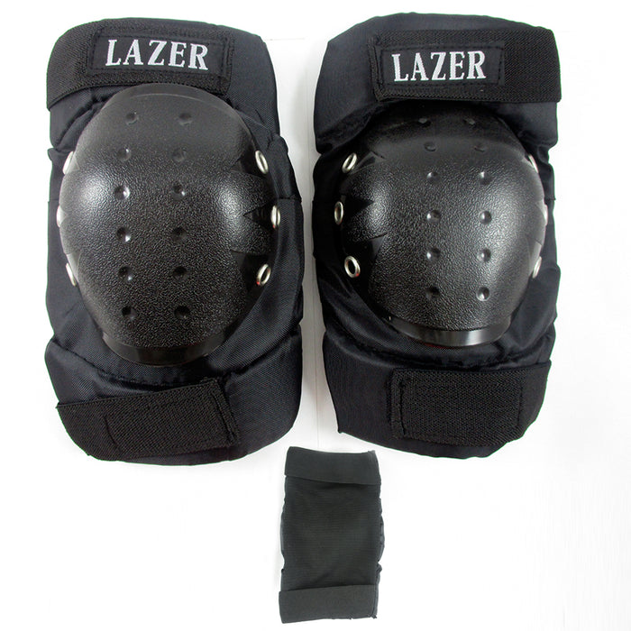 6 Knee Elbow Protective Pad Protector Gear Sports Tactical Black Skate Roller Lg