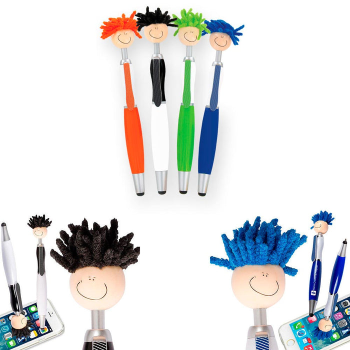6 Pc Techie Tom 3-in-1 Stylus Pen Screen Duster Mop Topper Cleaner MopTopper