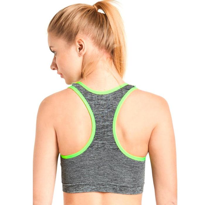 Seamless Sports Bra Racerback Padded Yoga Gym Stretch Soft Top Womens One Size