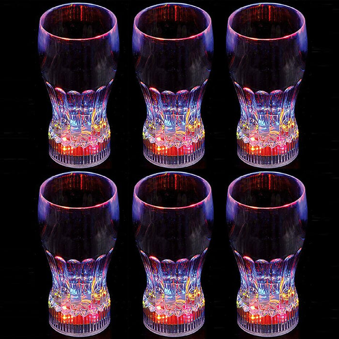 6 LED Flashing Light Up Cola Glass Party Cup Blinking Drink Bar Party Gift 11oz
