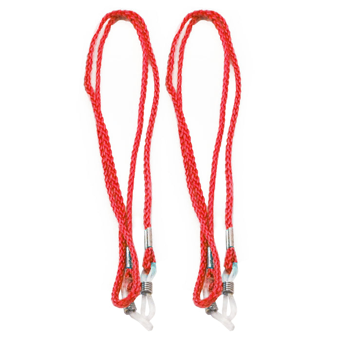 2 Pc Red Glasses Strap Neck Cord Sports Eyeglasses Sunglasses Rope String Holder