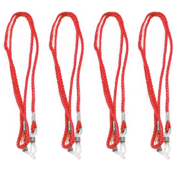 4 Pc Red Lanyard Glasses Strap Braided Cord Eyeglasses Sunglasses String Holder