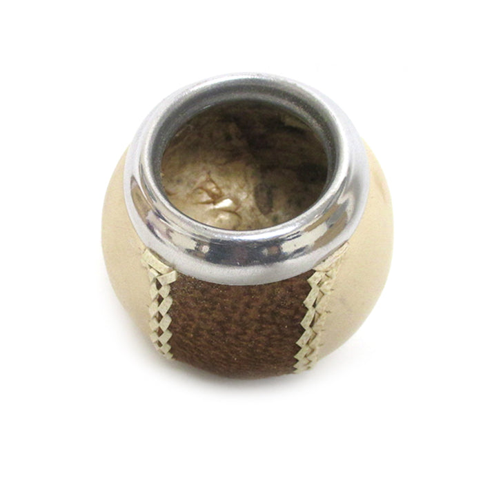 ARGENTINA MATE GOURD YERBA TEA CUP WITH STRAW BOMBILLA ARTISAN HANDMADE KIT 2986