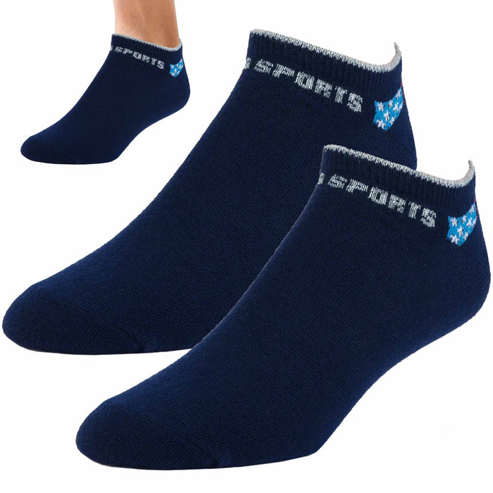 12 Pairs Men Women No Show Socks Sports Running Casual Crew Athletic Navy 10-13