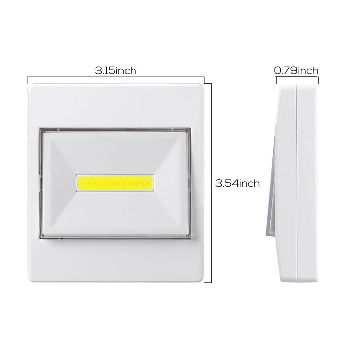 4 Pc Wall Light Cob Touch Wireless Closet Cordless Night Light Battery Operated