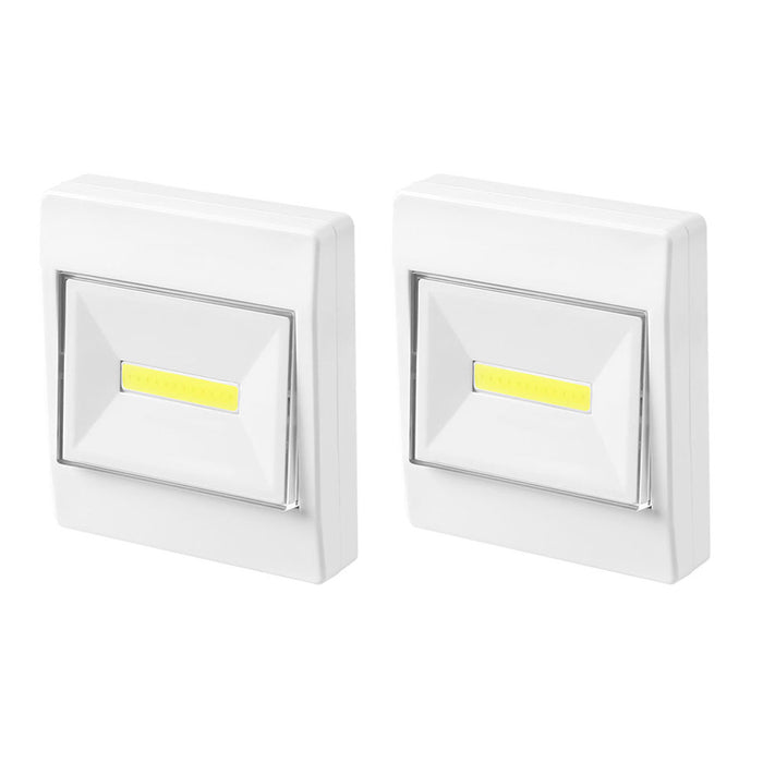 2Pc COB LED Magnetic Wall Night Light Battery Operated Cordless Switch Cabine