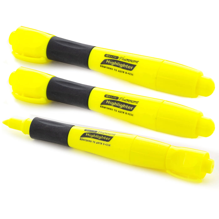 6 Pc Highlighter Markers Pen Neon Yellow Quick Dry Chisel Tip Fluorescent School