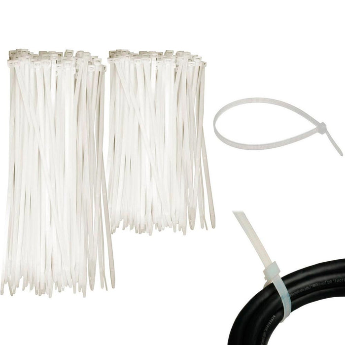 100 Pc Cable Zip Ties 6" 8" Inch Clear Nylon Wire Cords Uv Resistant Tools New