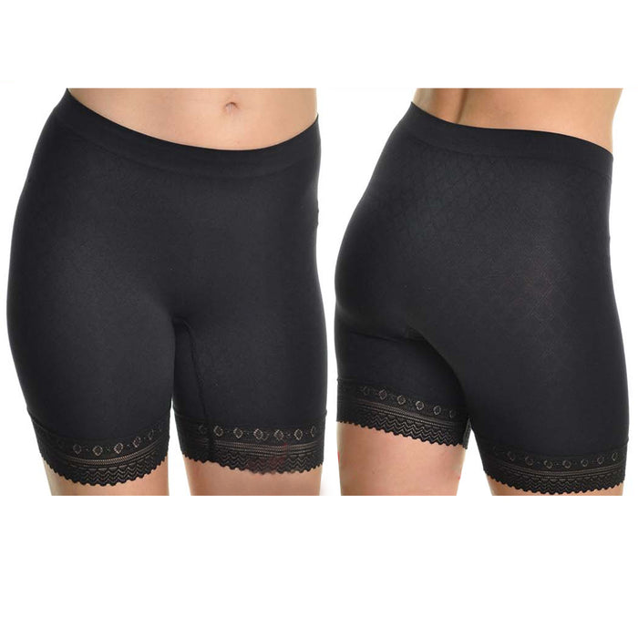 3 Lace Trim Safety Short Women Lady Fashion Pant Legging Yoga Seamless Free Size