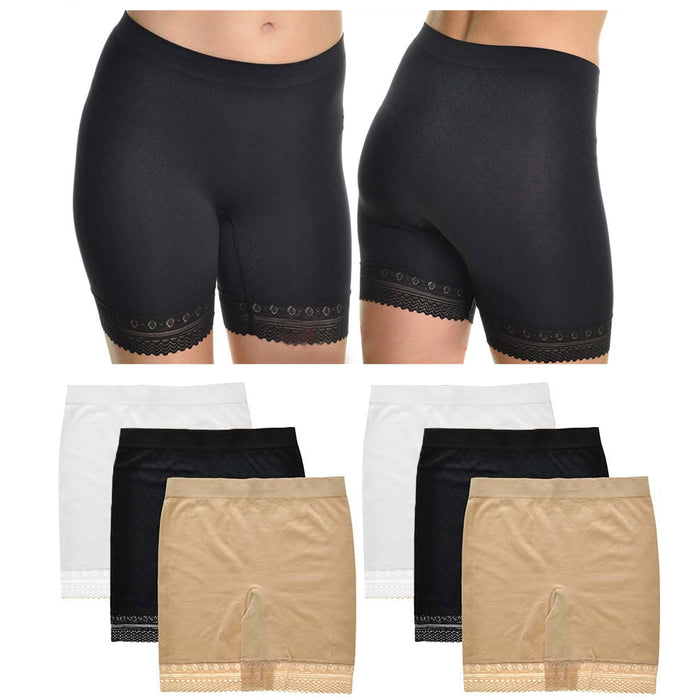 6 Lace Trim Legging Shorts Women Lady Fashion Safety Pant Yoga Seamless One Size