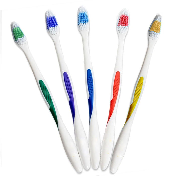 10 Pc Toothbrushes Medium Soft Curved Bristles Oral Care Gum Clean Tooth Brushes
