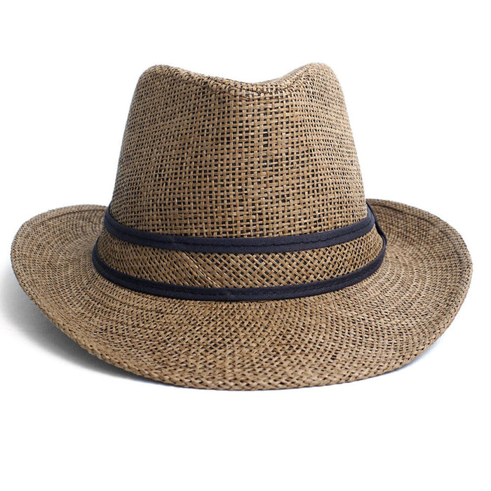 Beach Classic Trilby Short Brim Fedora Hat Band Cuban Cap Summer Men Women S/M
