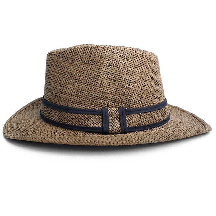 Beach Classic Trilby Short Brim Fedora Hat Band Cuban Cap Summer Men Women S/M