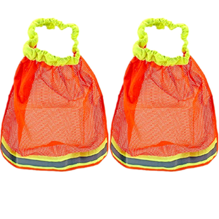 2PC Safety High Visibility Neck Sun Shade Hard Hat Mesh Shield Flame NFPA 701