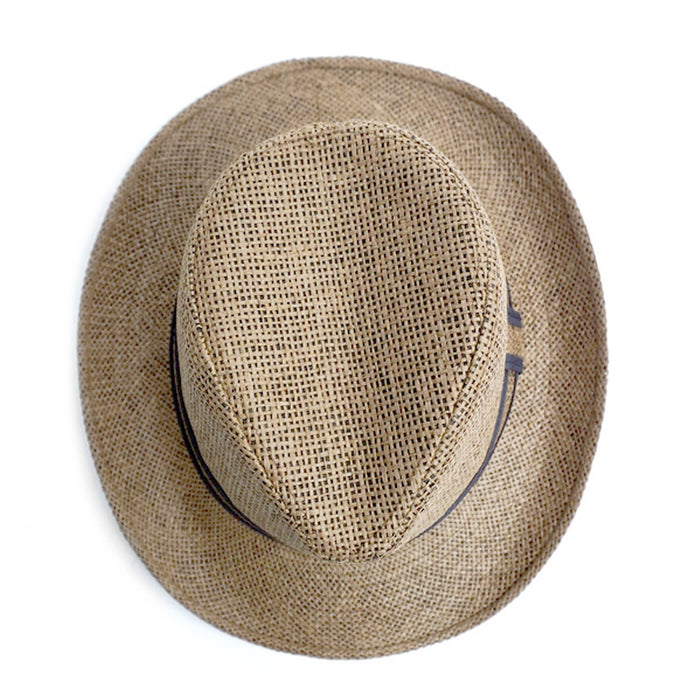 Beach Classic Trilby Short Brim Fedora Hat Band Cuban Cap Summer Men Women S/M