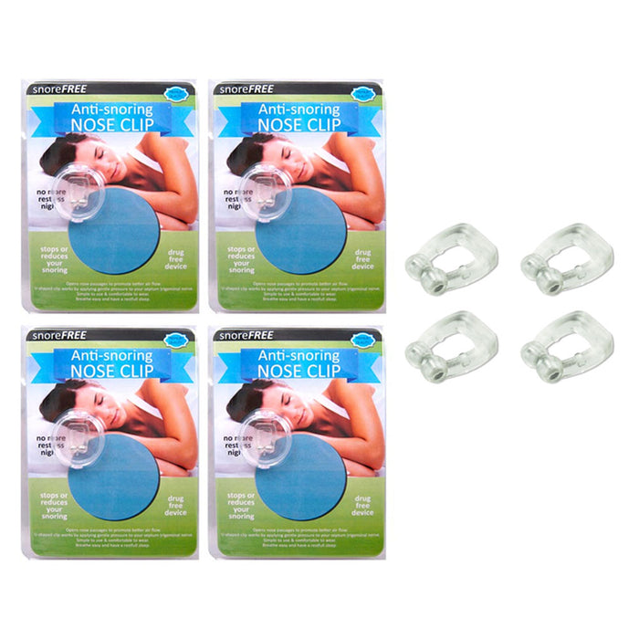 4 Pc Anti Snoring Nose Clips Stop Snore Free Sleep Aid Guard Night Device Tv