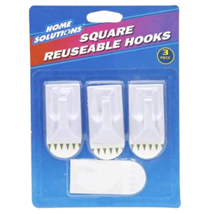 6 x Removeable Reusable Wall Mount Hooks Strong Adhesive Holder Sticky Hanger !!