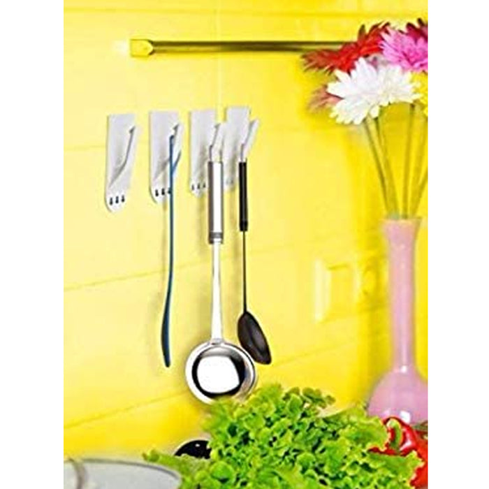 9 x Removeable Reusable Wall Mount Hooks Strong Adhesive Holder Sticky Hanger !!