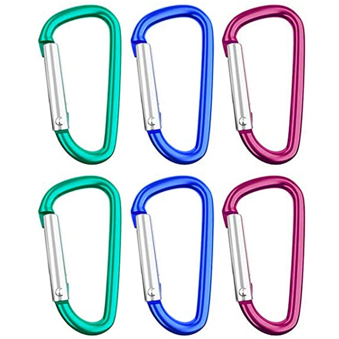 4 Aluminum Carabiner Large D-Ring Snap Hook Key Chain Cushion Grip Colors 2 3/4"