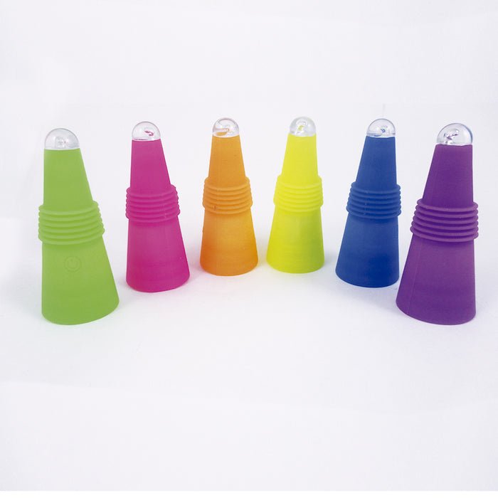 2Pc Wine Bottle Stopper Lighted Silicone Stoppers Illuminated Reusable Tool Gift