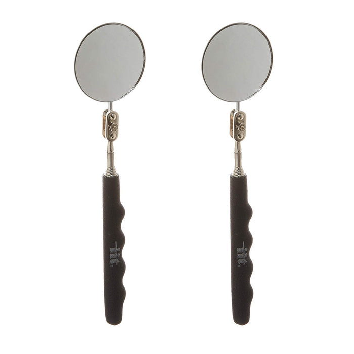 2 Pack Round Inspection Mirror 2" Telescoping Handle 23" Cushion Grip Tool Set