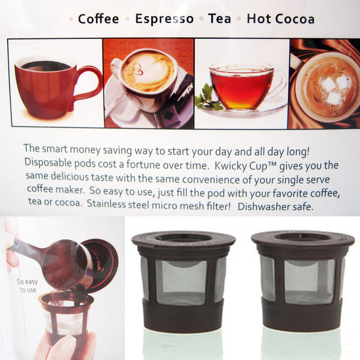 3 Reusable Single Cup Keurig Solo Filter Pod K-Cup Coffee Stainless Mesh Generic