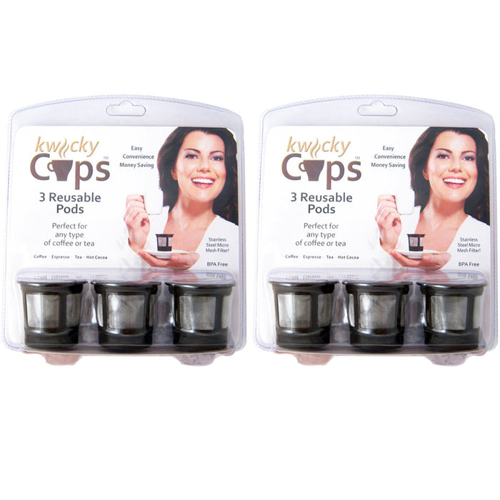 6 Pack Reusable K Cups Keurig Coffee Machine Maker Refillable Filter Cup Pods !