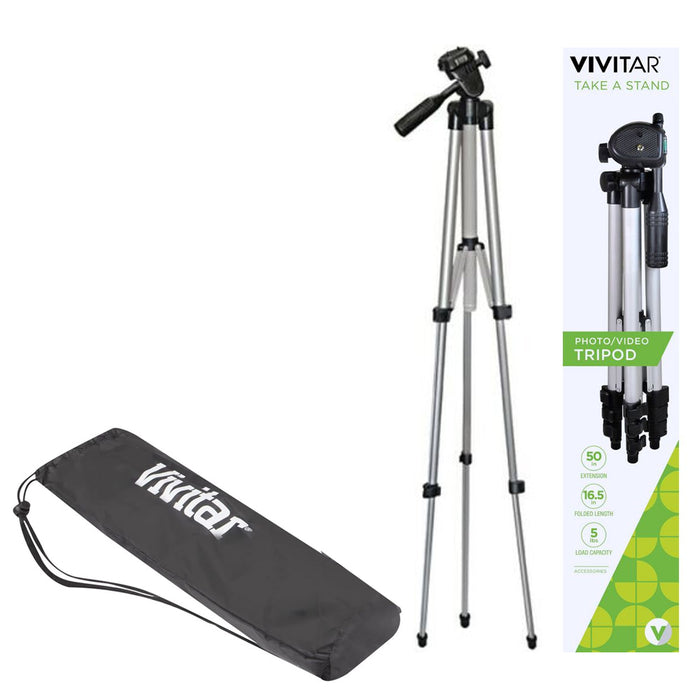 1 Professional Camera Tripod Stand Mount Carry Case 50" Extension Pan Portable
