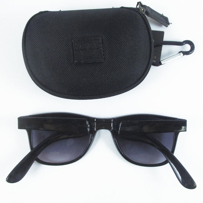 JetSetter Foldable Sunglasses Hardshell Case Portable Keyring 100% UVA UVB Black