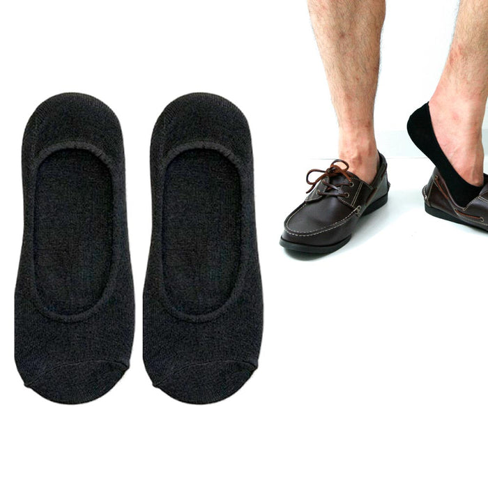6 Mens Loafer Foot Cover Ankle Socks Invisible Boat Liner Low Cut Black 10-13